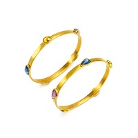 Sapphire and Ruby Bangle Bracelets