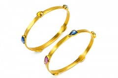 Sapphire and Ruby Bangle Bracelets