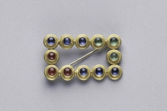 Sapphire, Ruby, and Emerald Brooch