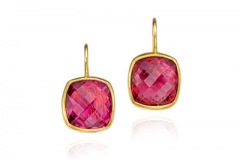 Tourmaline Checkerboard Earrings