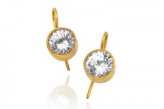 Natural White Zircon Earrings