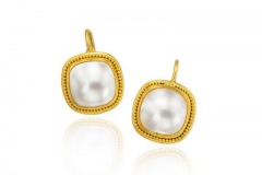 Square Mabe Pearl Earrings