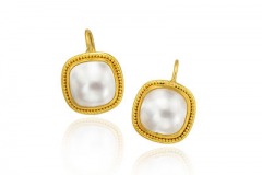 Square Mabe Pearl Earrings