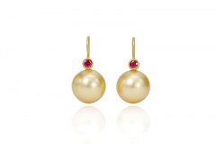 Pearl and Ruby Earrings