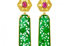 Jade and Ruby Earrings