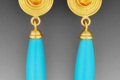Sapphire and Turquoise Earrings
