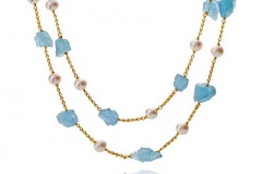 Aquamarine and Pearl Necklace