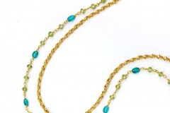 Apatite and Peridot Sautoir Necklace