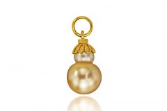 Double Golden Pearl Pendant