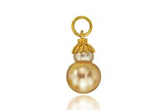 Double Golden Pearl Pendant