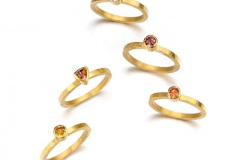 Padparadscha Sapphire Stack Rings